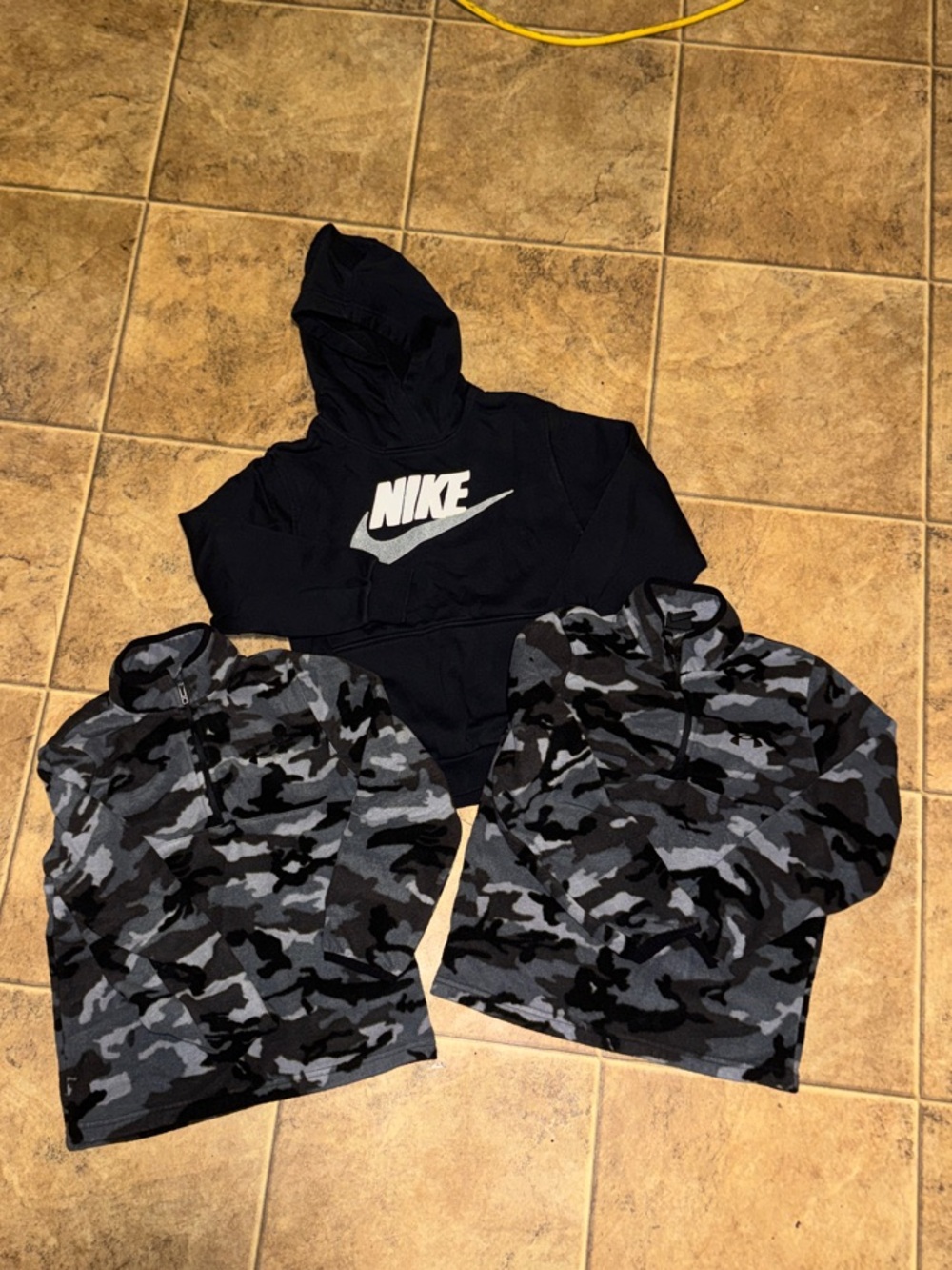 Nike Black Hoodie with Gray & Black Camo Pullovers - Kids Bundle
